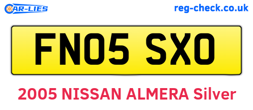 FN05SXO are the vehicle registration plates.