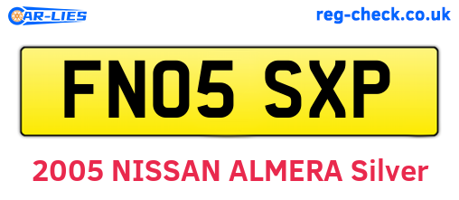 FN05SXP are the vehicle registration plates.