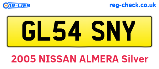 GL54SNY are the vehicle registration plates.