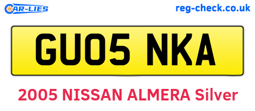 GU05NKA are the vehicle registration plates.