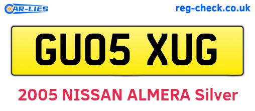 GU05XUG are the vehicle registration plates.