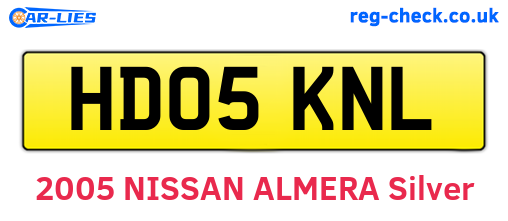 HD05KNL are the vehicle registration plates.