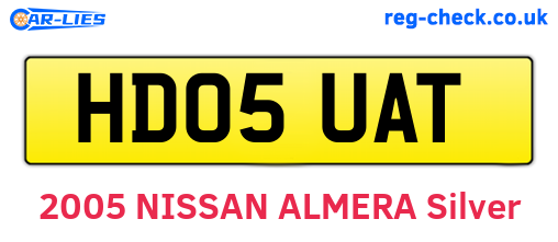 HD05UAT are the vehicle registration plates.