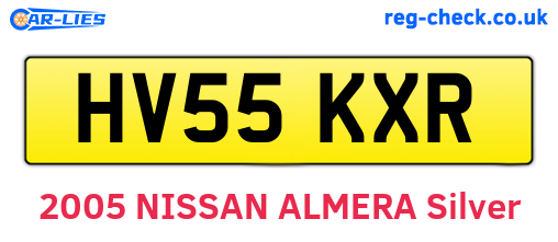 HV55KXR are the vehicle registration plates.