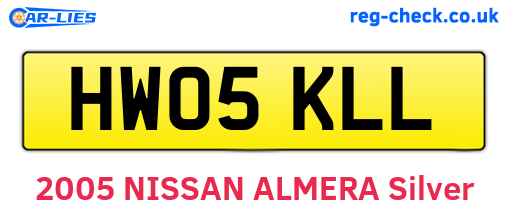 HW05KLL are the vehicle registration plates.