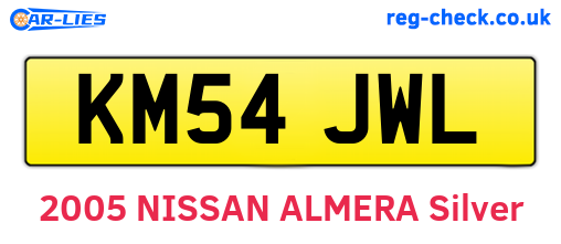 KM54JWL are the vehicle registration plates.