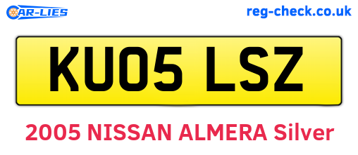 KU05LSZ are the vehicle registration plates.