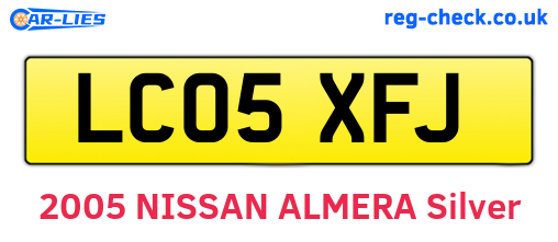 LC05XFJ are the vehicle registration plates.