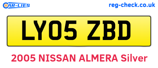 LY05ZBD are the vehicle registration plates.