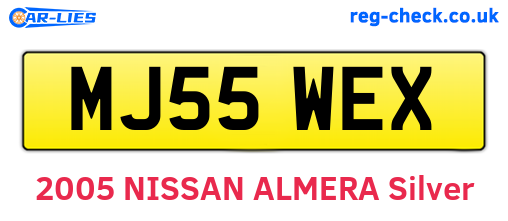 MJ55WEX are the vehicle registration plates.