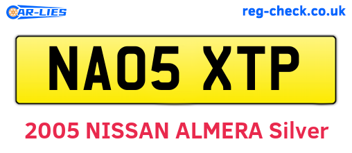 NA05XTP are the vehicle registration plates.