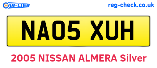 NA05XUH are the vehicle registration plates.