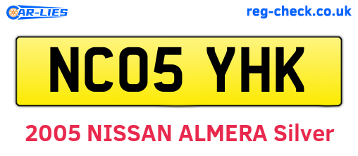 NC05YHK are the vehicle registration plates.