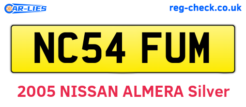 NC54FUM are the vehicle registration plates.