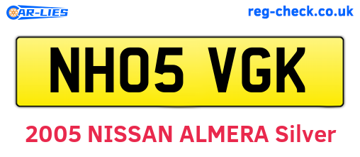 NH05VGK are the vehicle registration plates.
