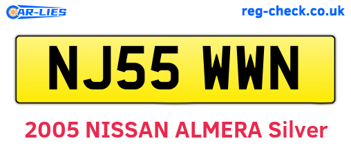 NJ55WWN are the vehicle registration plates.