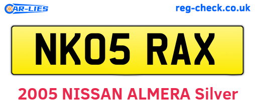 NK05RAX are the vehicle registration plates.
