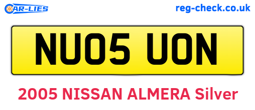 NU05UON are the vehicle registration plates.