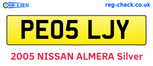 PE05LJY are the vehicle registration plates.