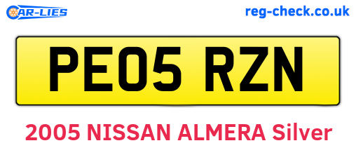 PE05RZN are the vehicle registration plates.