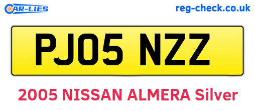 PJ05NZZ are the vehicle registration plates.