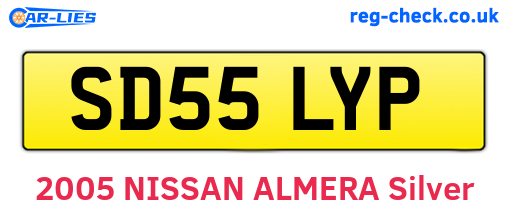 SD55LYP are the vehicle registration plates.