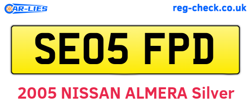 SE05FPD are the vehicle registration plates.