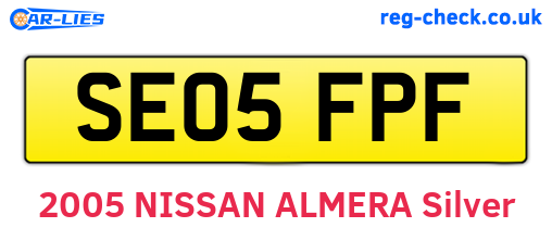 SE05FPF are the vehicle registration plates.