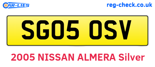 SG05OSV are the vehicle registration plates.