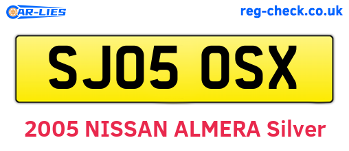 SJ05OSX are the vehicle registration plates.