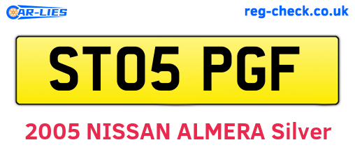 ST05PGF are the vehicle registration plates.