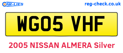 WG05VHF are the vehicle registration plates.