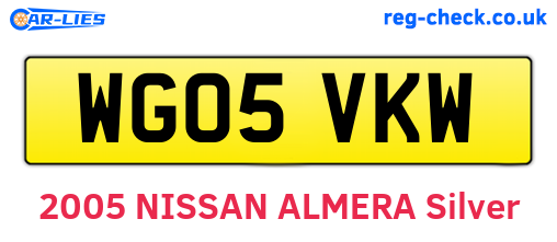 WG05VKW are the vehicle registration plates.
