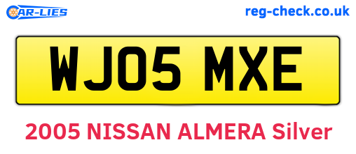 WJ05MXE are the vehicle registration plates.