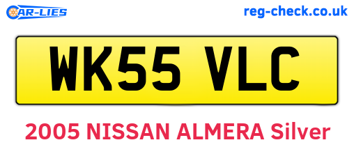WK55VLC are the vehicle registration plates.