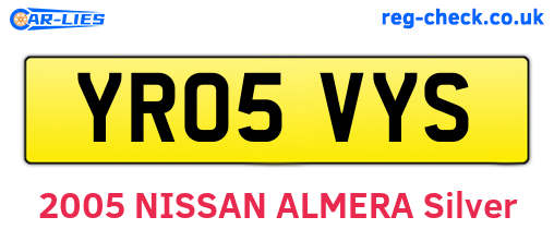 YR05VYS are the vehicle registration plates.