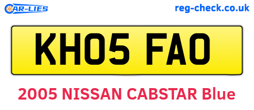 KH05FAO are the vehicle registration plates.