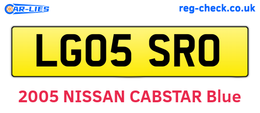 LG05SRO are the vehicle registration plates.