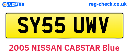 SY55UWV are the vehicle registration plates.