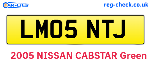 LM05NTJ are the vehicle registration plates.