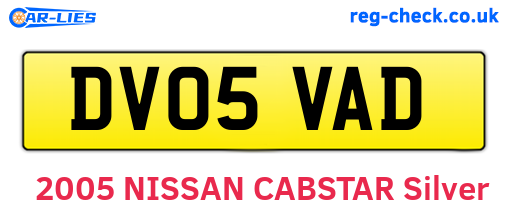 DV05VAD are the vehicle registration plates.