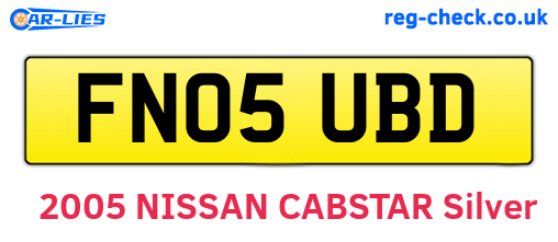FN05UBD are the vehicle registration plates.