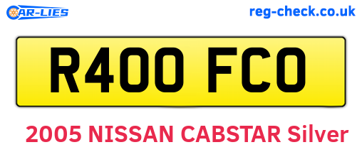 R400FCO are the vehicle registration plates.