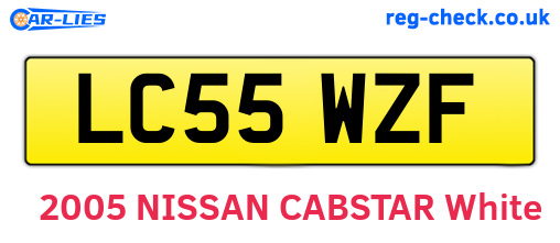 LC55WZF are the vehicle registration plates.