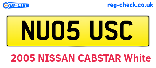 NU05USC are the vehicle registration plates.