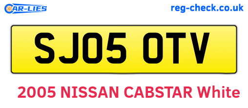SJ05OTV are the vehicle registration plates.