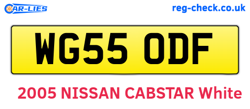 WG55ODF are the vehicle registration plates.