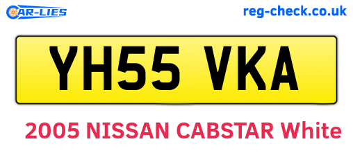 YH55VKA are the vehicle registration plates.