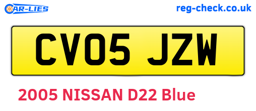 CV05JZW are the vehicle registration plates.