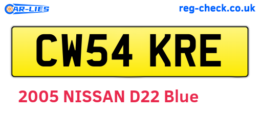 CW54KRE are the vehicle registration plates.